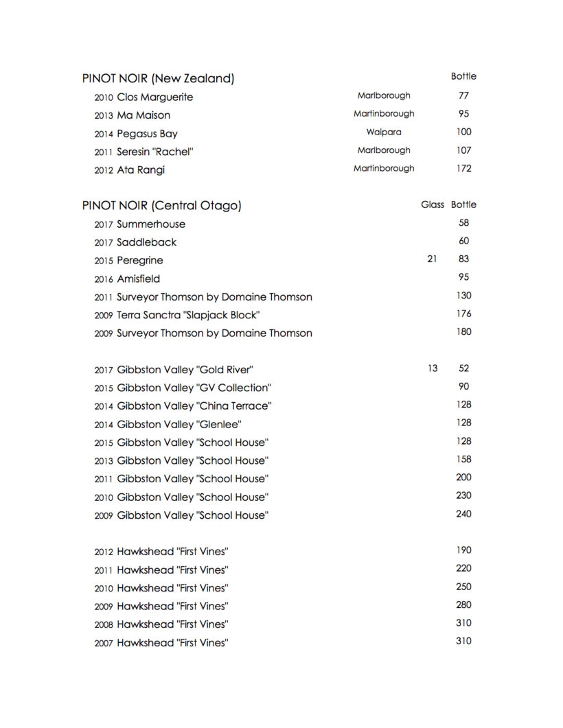 Wine List Nov 2018 – 3