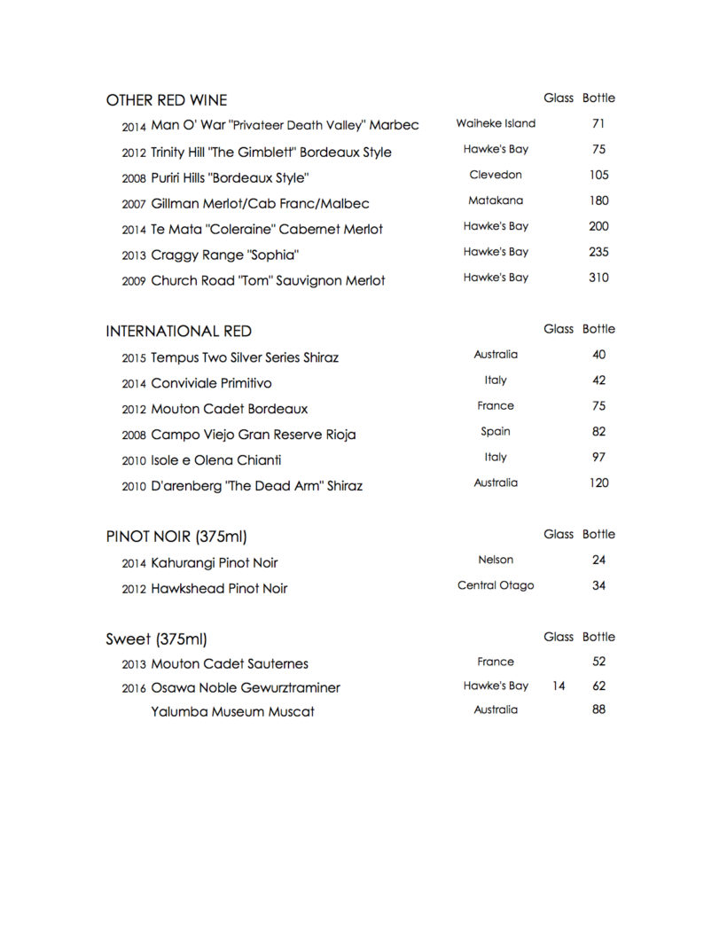 Wine List Nov 2018 – 5